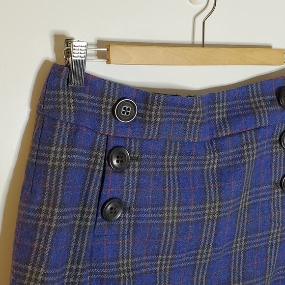 Gap purple wool blend satin lined short plaid skirt Size 1 Excellent condition - Picture 8 of 8